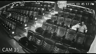 Blowjob in cinema theatre by horny girlfriend