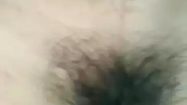 Desi wife showing her hairy wet pussy