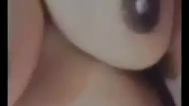 Dark nipples girlfriend video call nude show viral MMS