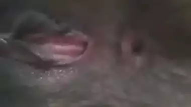 Indian nude girl shows her hairy wet pussy