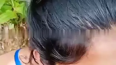 Outdoor HD desi porn of a sexy girl fucking in bushes