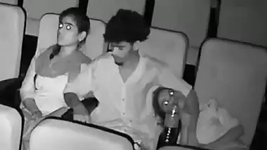 Threesome romance in theatre caught in night vision
