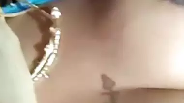 Tattooed Tamil aunty shows big long nipples to lover